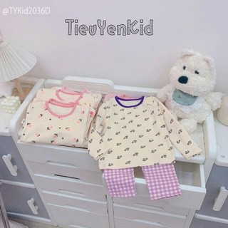 Quần áo bé gái, Đồ bộ mặc nhà bé gái vải mềm co giãn 8-23kg S2036 Tiểu Yến KID