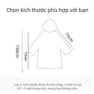 Áo mưa thời trang chất lượng cao - Áo mưa 1 người cao cấp thời trang di xe máy đơn người lớn Gấu dễ thương eva