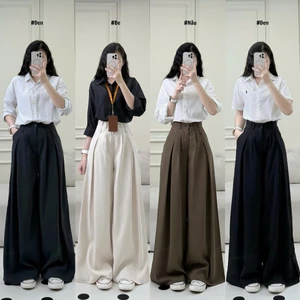Quần tây ống rộng 247Store chất đẹp mềm dày dặn mát lên chuẩn dáng quần đi học đi làm công sở