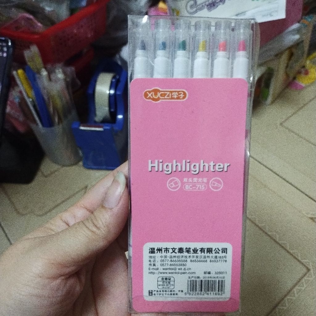 Bộ 6 cây bút dạ quang 2 đầu BC-715