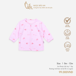 HONEY (0M-1Y) Áo Khoác Sơ Sinh 1 Lớp Thoáng Mát, Mềm Mịn Thấm Hút Tốt Dành Cho Bé Trai Bé Gái Size Từ 2kg8 đến 11kg1