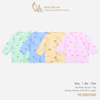HONEY (0M-1Y) Áo Khoác Sơ Sinh 1 Lớp Thoáng Mát, Mềm Mịn Thấm Hút Tốt Dành Cho Bé Trai Bé Gái Size Từ 2kg8 đến 11kg1