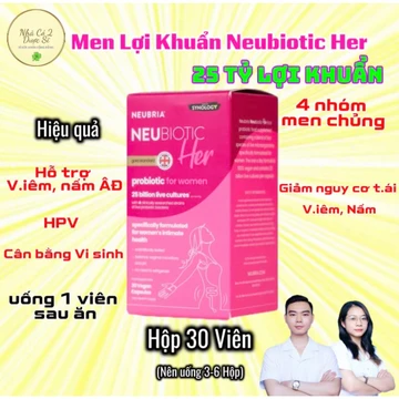 Men Lợi Khuẩn Neubiotic Her Bổ Sung 25 Tỷ Lợi Khuẩn Hộp 30 Viên Hỗ Trợ Sức Khỏe Nữ Giới - Nhập Khẩu Chính Hãng