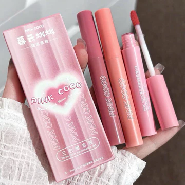 [TẶNG CỌ TÁN SON] Set son 3 thỏi mini Pinkcoco tim hồng nội địa Trung hssv