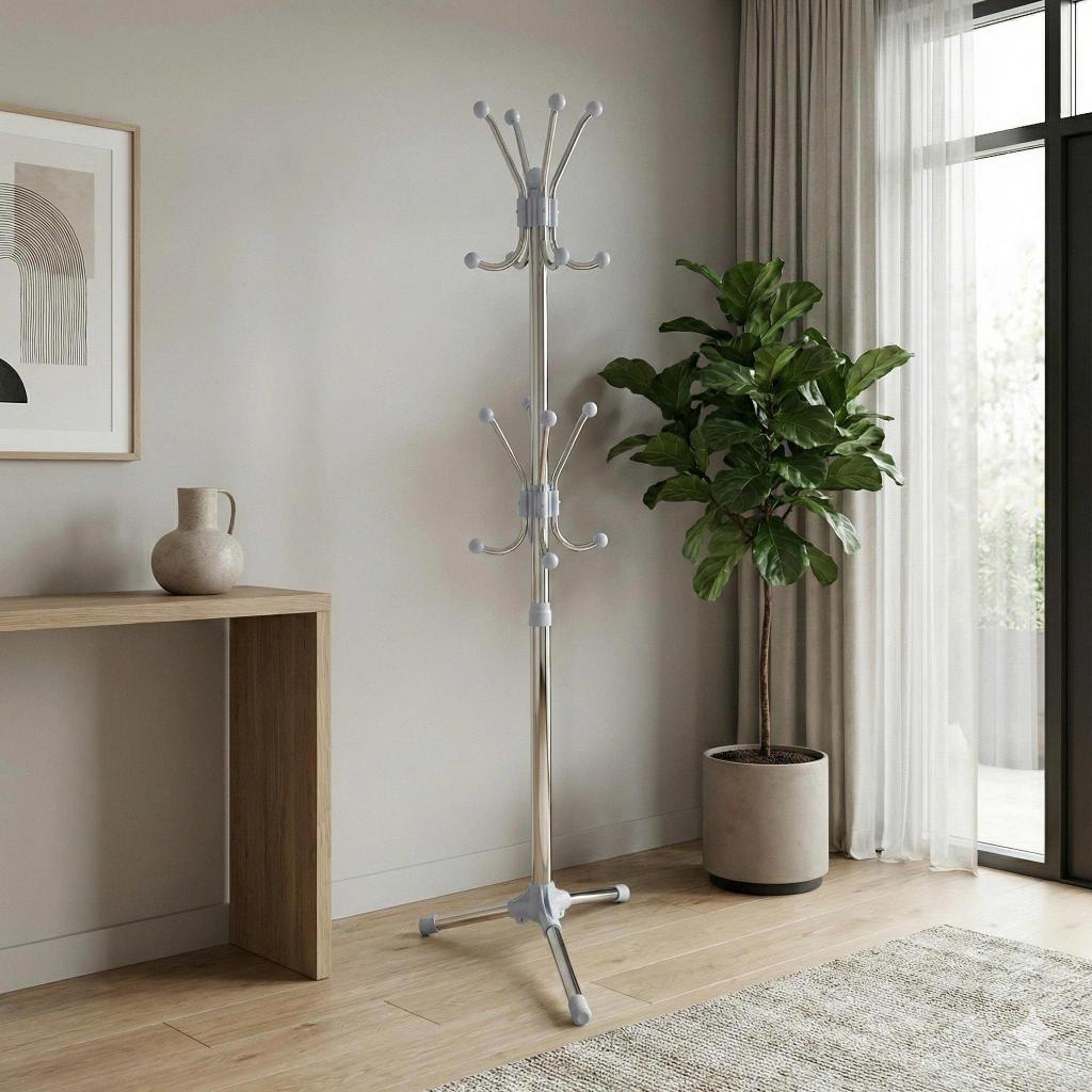 Cây treo quần áo QUI PHÚC, inox 201 cao cấp, chắc chắn, 2 tầng tiện dụng, thiết kế lắp ráp, hiện đại
