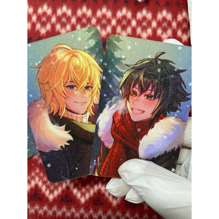 Card/thẻ bo góc Seraph of the End kim tuyến chủ đề Noel