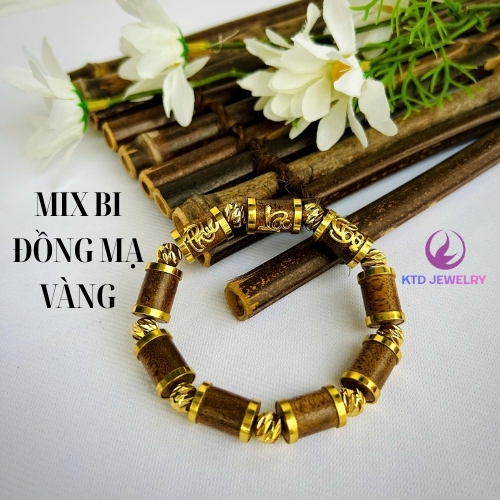 Đốt Trúc KATEDA Trầm Tốc Bọc Khoen, Charm Phúc Lộc Thọ, Làm Vòng Tay 8mm, 10mm, 12mm