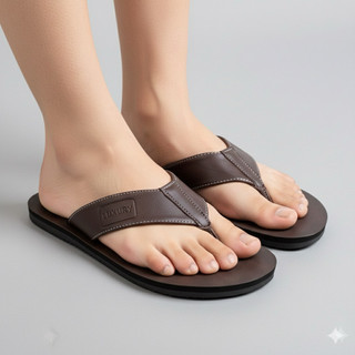 Dép Xỏ Ngón , Dép Kẹp Nam DONATED X WOSHOE Cao Cấp , Da Xít Đế Đúc Nguyên Khối [ Kẹp 10 ]