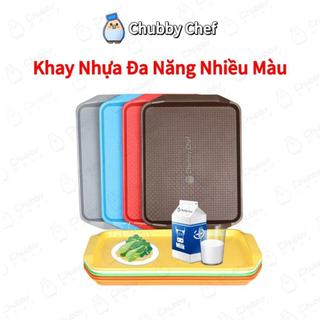 Khay nhựa đa năng 42 x 30 x 2cm Chubby Chef bê đồ hình chữ nhật chống trượt nhiều màu sặc
