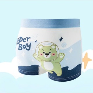 [BT38 Mẫu mới] Combo 4 quần sịp bé trai cotton, quần lót cho bé trai dáng boxer cotton mềm mại họa tiết Gấu Nâu Cute
