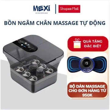 Bồn ngâm chân massage gấp gọn MEXI, chậu ngâm chân massage tự động với con lăn và hồng ngoại sục khí