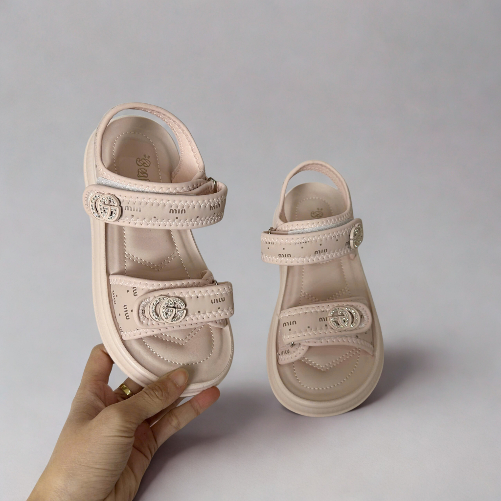 [M114] Dép Sandal Bé Gái Quai Dán Êm Chân, Đế Mềm Chống Trơn Trượt, Đi Học Đi Chơi Dễ Thương TH Kids