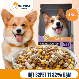 Hạt Cho Chó S2 PET T1 Thịt Sấy Siêu Topping – Thức Ăn Khô Giàu Đạm, Mượt Lông, Dễ Ăn Cho Chó Mọi Lứa Tuổi