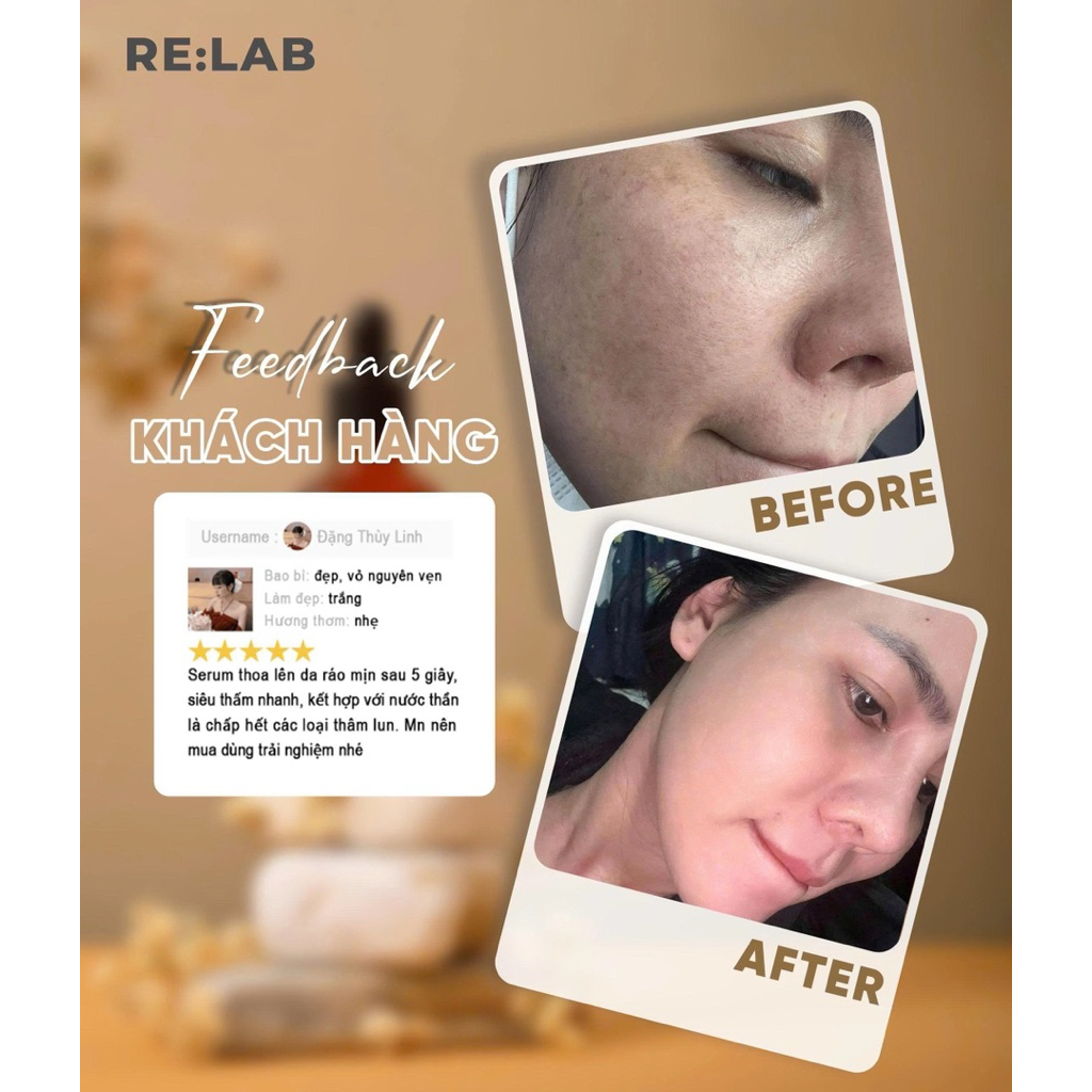 Serum nám Re:lab mela b3 serum giúp dưỡng ẩm, mờ nếp nhăn, làm trắng da, 50ml - hạn 2028 Hàn Quốc serum relab  IS449