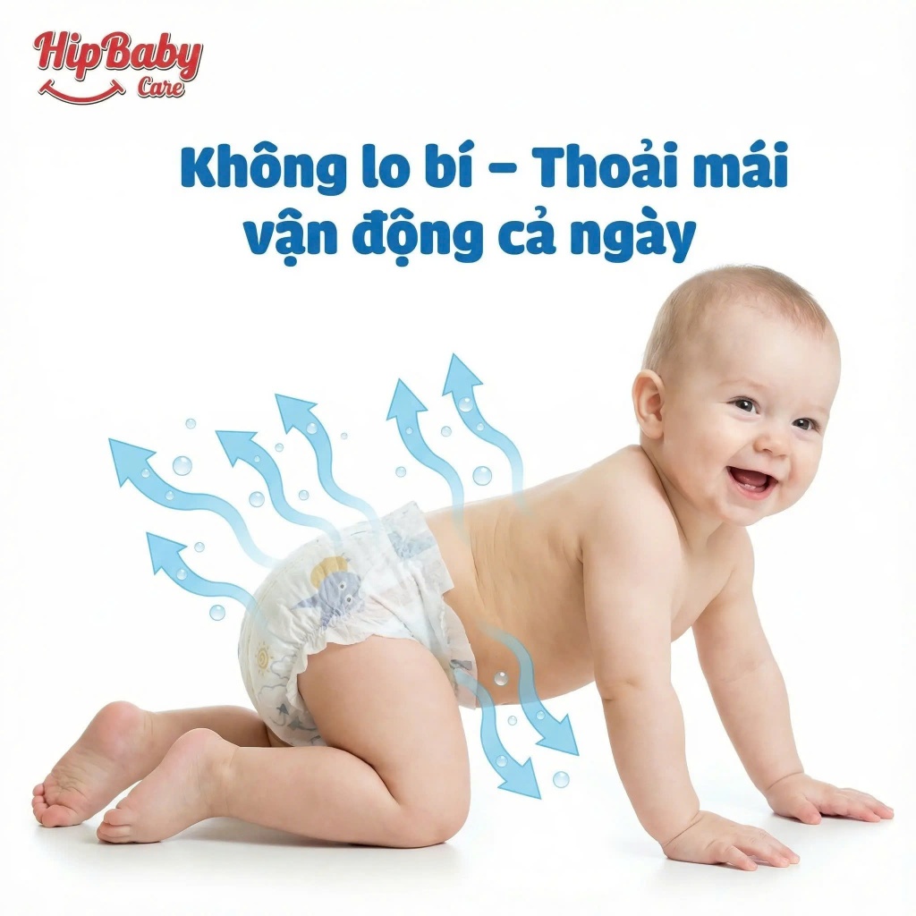 [150 miếng] HipBaby Care Tã bỉm quần cho bé Size M/L/XL2XL/3XL - Siêu thấm hút khô thoáng