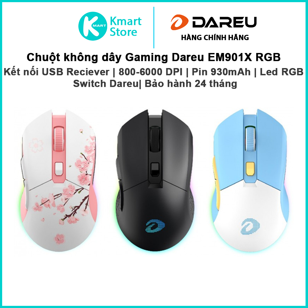 Chuột không dây Gaming Dareu EM901X RGB | LED RGB | Fast Charing Dock ...