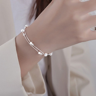 Vòng Tay Nữ Hàn Quốc Thanh Lịch Mặt Ngôi Sao - Mạ Bạc Sáng Bóng - Phụ Kiện Nữ Tính Dịu Dàng Đáng Yêu, Quà Tặng Ý Nghĩa