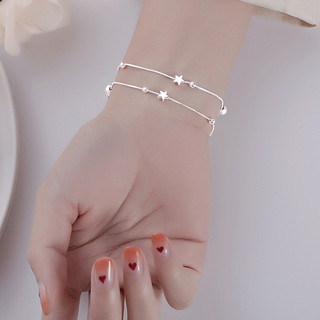 Vòng Tay Nữ Hàn Quốc Thanh Lịch Mặt Ngôi Sao - Mạ Bạc Sáng Bóng - Phụ Kiện Nữ Tính Dịu Dàng Đáng Yêu, Quà Tặng Ý Nghĩa