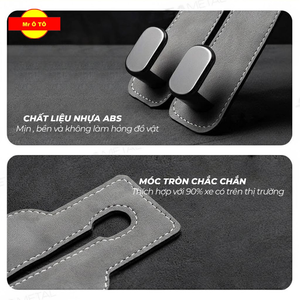 Móc Treo Đồ Cài Sau Ghế Ô Tô Loại 1 Chất Liệu Da Cao Cấp – Treo Túi, Treo Áo, Giữ Khoang Xe Gọn Gàng