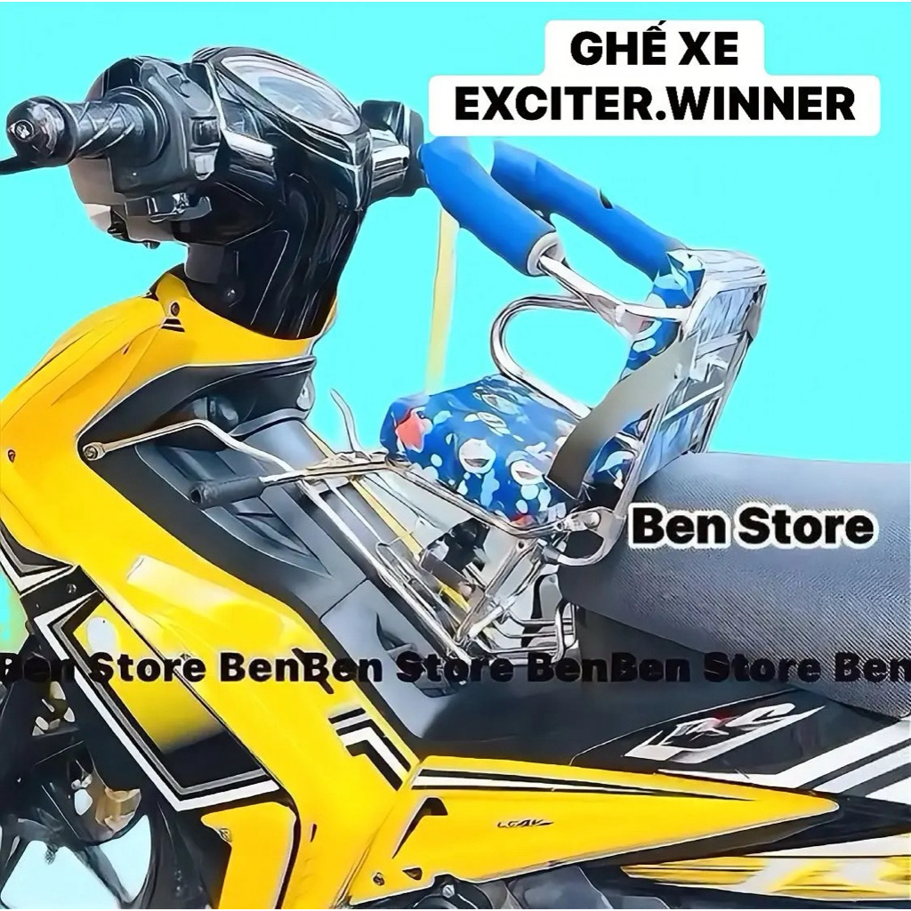 Ghế tựa vòng ngồi xe máy cho bé xe Exciter 135,150. Winner. Ghế inox ...