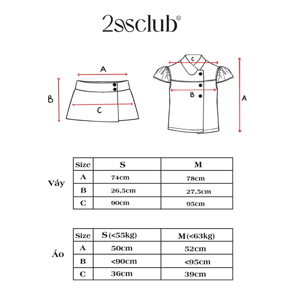 2SSCLUB l Set áo Babydoll cổ sen, chân váy cạp thấp chấm bi đen