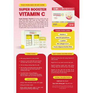 [ Hàng Mới Về ] Viên Uống Bổ Sung SUPER BOOSTER VITAMIN C Làn Da Sáng Khỏe Chuẩn Hàn