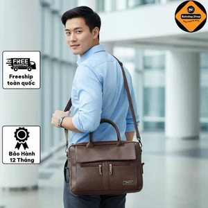 Cặp công sở cao cấp Xbags Lavish XB4301 – Cặp xách laptop da simili màu nâu sang trọng cho dân văn phòng
