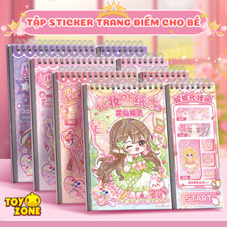 Tập Sticker Trang Điểm Công Chúa Xinh Xắn Cho Bé Gái - Sách Bóc Dán DIY, Tập Tô, Tập Vẽ Hình Công Chúa Dễ Thương