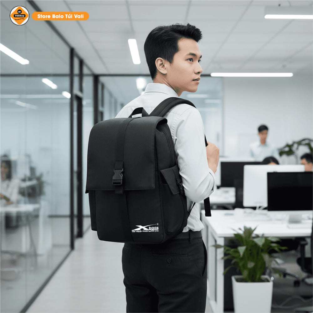 Balo Thời Trang Cao Cấp Xbags Modern Xb 2007 Màu Đen – Rộng Rãi,Có Ngăn Laptop, Đi Học Đi Làm!