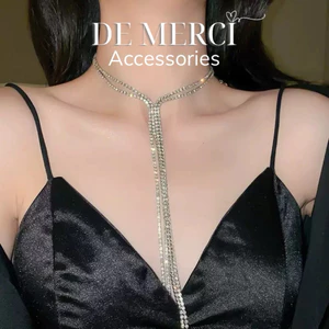 Vòng Cổ Hai Lớp Đính Kim Cương De Merci Accessories Lấp Lánh Siêu Sáng Sang Trọng DC057