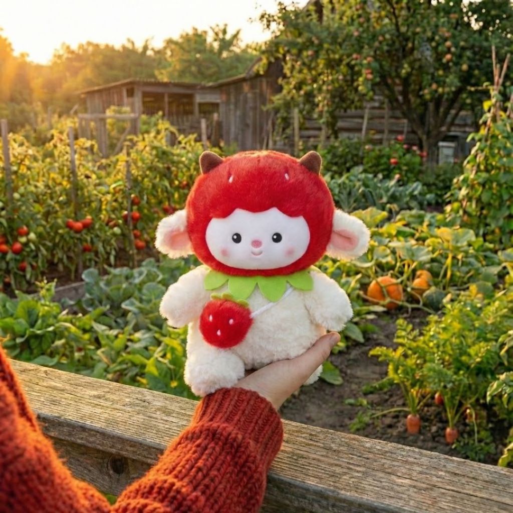 Gấu Bông Cừu Cosplay Trái Cây Dễ Thương, Thú Nhồi Bông Cừu Đeo Túi Hoa Quả Làm Quà Tặng Cho Bé,Bạn Gái