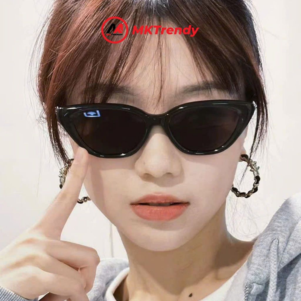 Kính râm mắt mèo chống tia UV MKTRENDY kính mát thời trang nam nữ phong cách Hàn Quốc đi chơi đi học R1