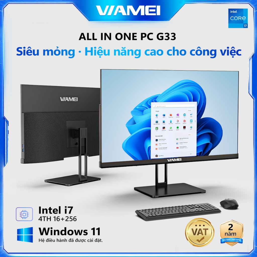 【Bao gồm VAT】Máy tính all in one Viamei 24 27 inch G33 Intel Core i7 ...