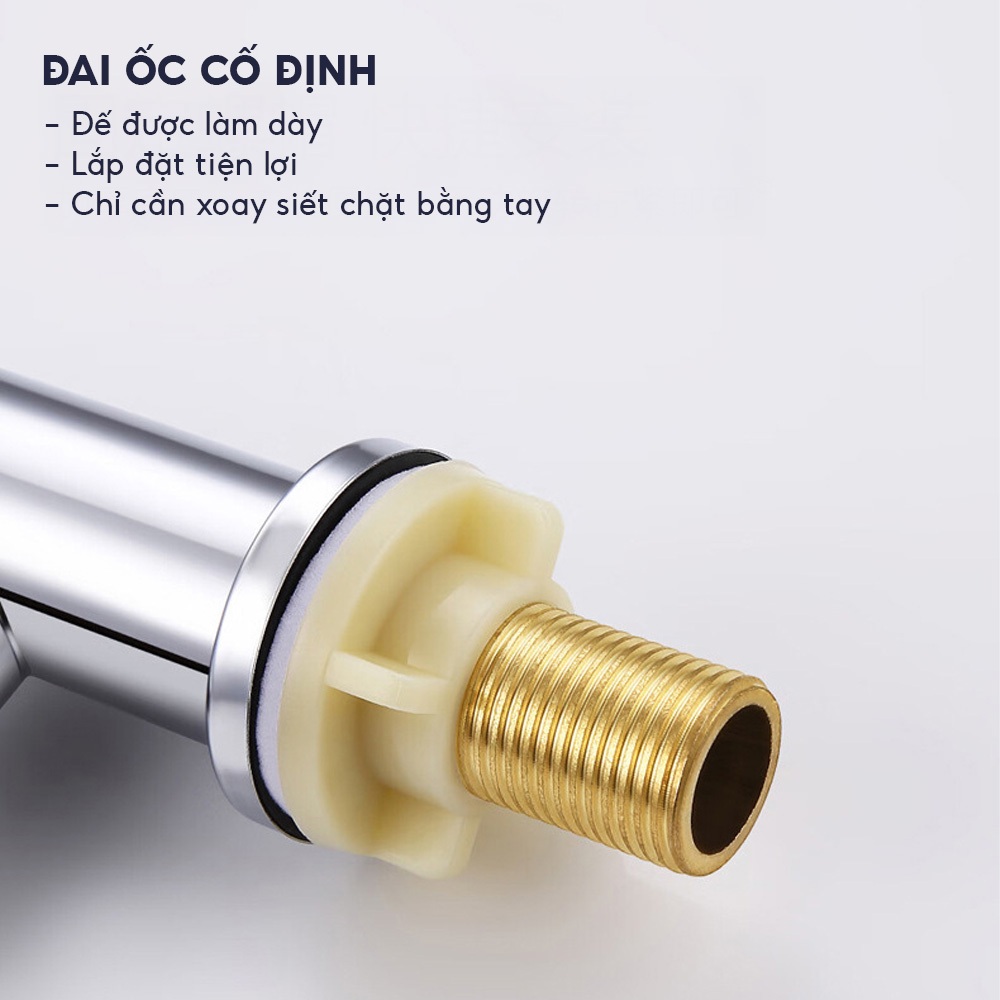Vòi rửa bát lạnh inox 304 cao cấp, vòi nước rửa chén đầu xoay, tiện dụng, chống gỉ sét, CCDG-094D