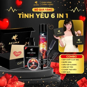 Bộ Quà Tặng Bạn Trai Cao Cấp AKUMA: Sáp Vuốt Tóc Clay 56g + Pomade 56g Hương Nước Hoa Nam, Xịt Tạo Phồng Tóc 120ml