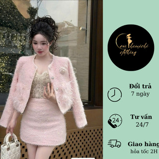 Set dạ đính lông xịn hot hit Eva hamichi