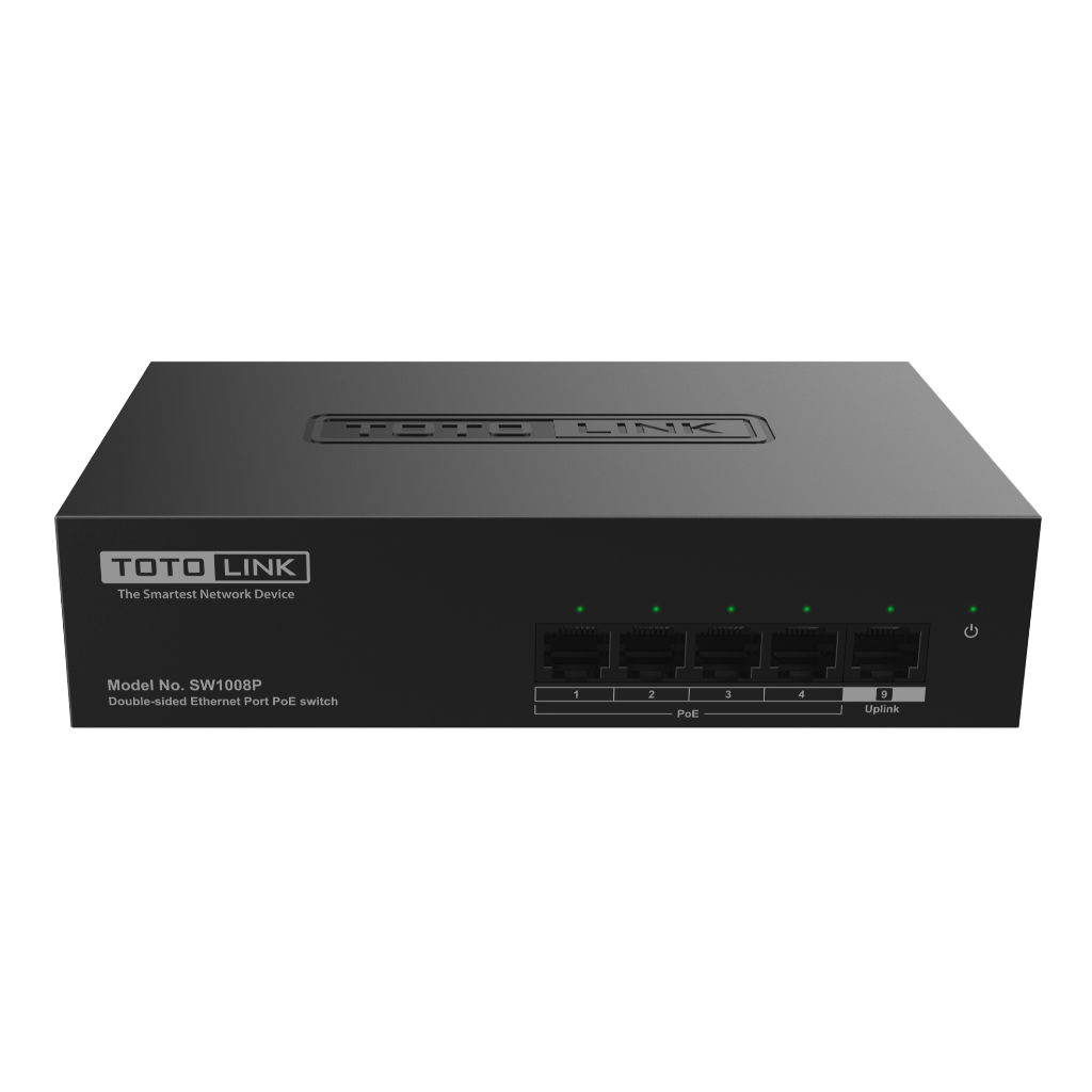 [Hoả Tốc] Bộ chia mạng Switch PoE 8 cổng 10/100Mpbs & 2 cổng UPLINK TOTOLINK SW1008P cho PC Laptop dễ sử dụng