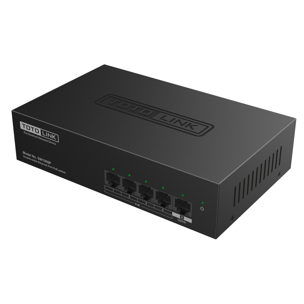 [Hoả Tốc] Bộ chia mạng Switch PoE 8 cổng 10/100Mpbs & 2 cổng UPLINK TOTOLINK SW1008P cho PC Laptop dễ sử dụng