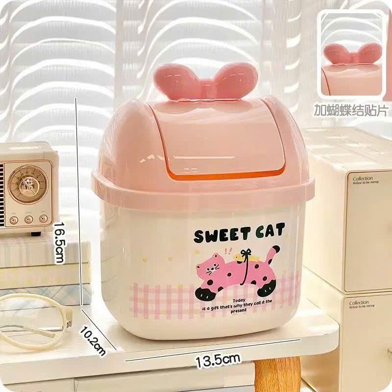 Thùng Rác Mini Để Bàn Có Nắp Lật Hình Thú Dễ Thương – Thùng Đựng Rác Nhỏ Gọn Cho Bàn Học, Bàn Trang Điểm