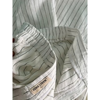 Quần 8 mảnh ống rộng 46cm Linen tưng washed. Lưng bán thun. JUNE LINEN #QD12