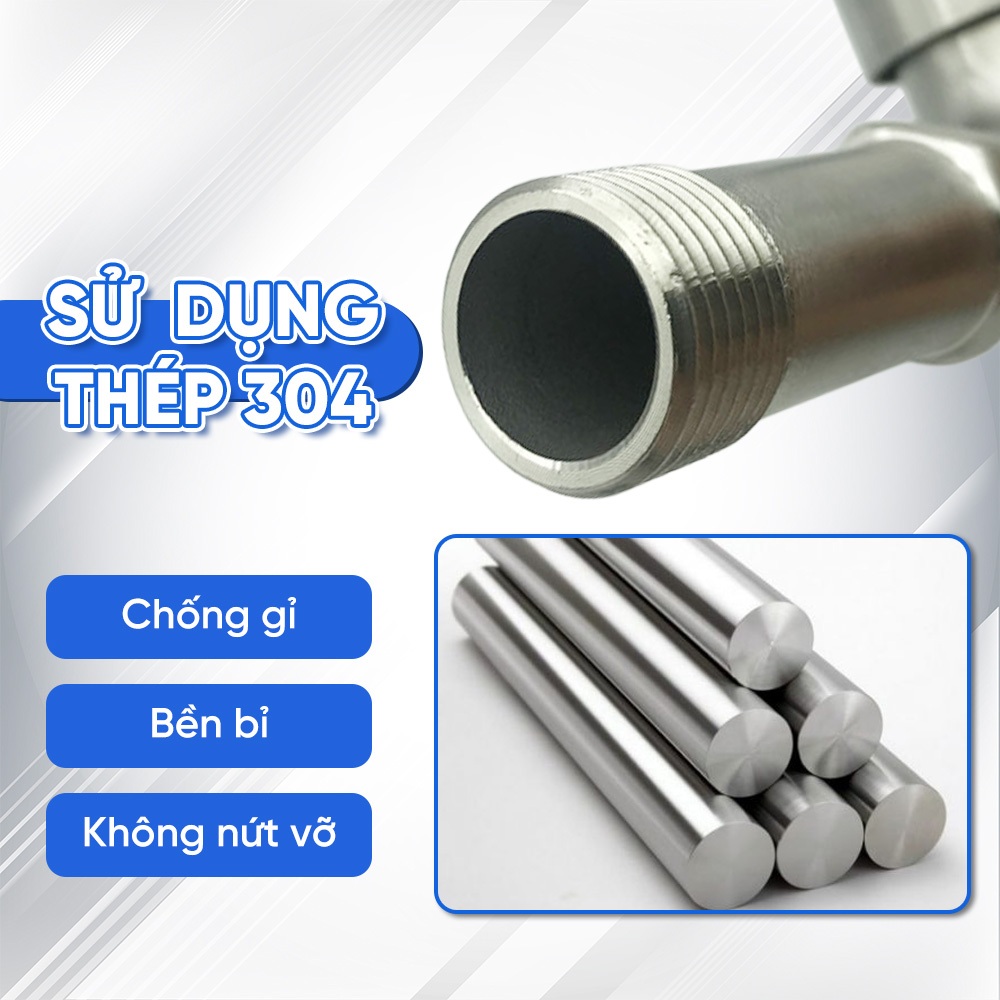 Vòi nước thân dài inox 304, vòi rửa chén chống gỉ cao cấp, cần gạt tiện lợi dễ sử dụng, XJLG-123