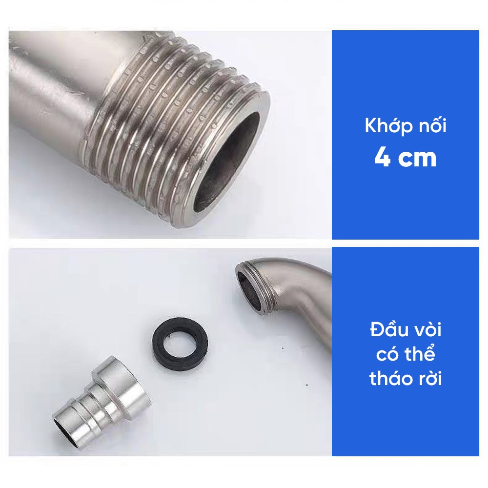 Vòi nước thân dài inox 304, vòi rửa chén chống gỉ cao cấp, cần gạt tiện lợi dễ sử dụng, XJLG-123