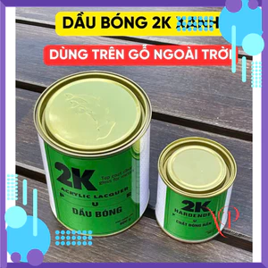 {Bộ 1kg} Sơn Dầu bóng 2K Xanh - Chuyên dùng cho gỗ ngoài trời, bền thời tiết, không ngã vàng