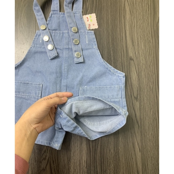 Yếm bò bé gái dáng short – Yếm jean bé gái mềm đẹp