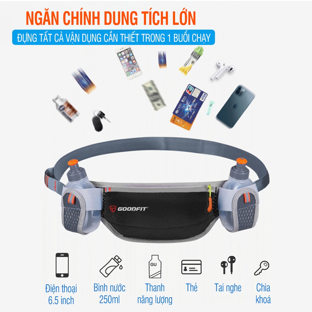Túi chạy bộ đựng điện thoại, chống nước chính hãng GoodFit GF109RB (không bao gồm bình nước)