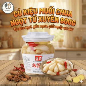 Củ Kiệu Muối Chua Ngọt Giòn Cay 800g Xiangyu Loại 1 Trắng Tròn Giòn Tan, Đồ Ăn Kèm Chống Ngán Chuẩn Vị Nội Địa Luka Food