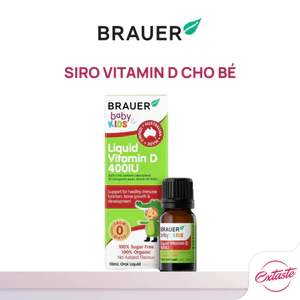 Siro bổ sung vitamin D Brauer Baby & Kids Liquid 400IU cho trẻ sơ sinh 10ml