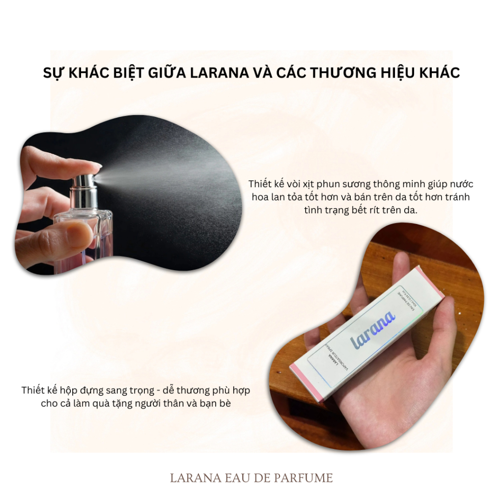 Combo Nước Hoa Nữ Larana Eau De Parfume Thơm Lâu Quyến Rũ Phù Hợp Đi Học, Đi Làm Và Đi Chơi, Dung tích 10ml/chai