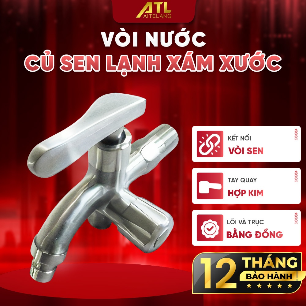 Vòi nước củ sen lạnh, vòi nước lạnh thép không gỉ, vòi chuẩn ren phù hợp với nhiều loại ống,HMDD-015