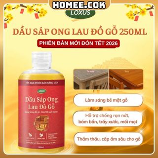 Homee.cok Dầu Sáp Ong Lau Đồ Gỗ 250ml Bóng Sáng Phục Hồi Nội Thất Chống Mối Mọt, Bảo Vệ Độ Bền Gỗ